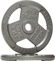 (Set of 2) 45 pound Cast Iron Plate Weights 2 inch