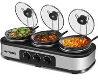 Triple Slow Cooker, 3×1.5 QT Buffet Servers and