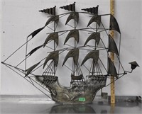 Metal "tall ship" wall art