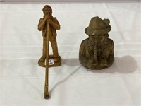 Lot of 2 Wood Carved Statues-Switzerland