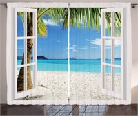 Curtains, Exotic Palm Trees Ocean 108x84"