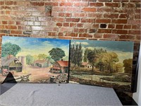 Pair: Original Countryside Oil Paintings.