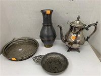 Metal Dishes, Heavy Vase