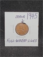 1945 "Error" Lincoln Wheat Penny
