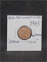 1945 "Error" Lincoln Wheat Penny