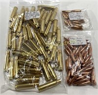 30 Cal 174 & 150 Gr Bullets & 308 Win Brass