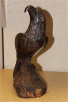 Exotic Wood Well Carved Eagle