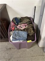 LARGE BIN OF CLOTHES / MISC