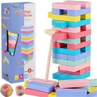 Suniney 51 PCS Wooden Stacking Board Games Buildin