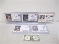 Lot of 5 Autographed Stamped Baseball Envelopes