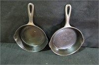 (2X) FAVORITE PIQUA  #5 & #5 CAST IRON SKILLET