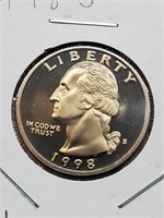 1998-S Clad Proof Washington Quarter