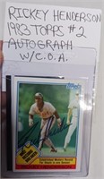 344 - AUTOGRAPHED RICKEY HENDERSON W/COA (C68)