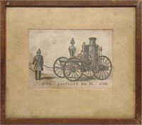 Antique N.Y. No 17 Steam Fire Engine Engraving