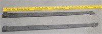 Pr Hanford wrought iron strap hinges