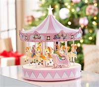 Mr. Christmas Vintage Carousel-Pink