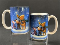 Lot Of 2 Friends And  Snowflakes Mugs.