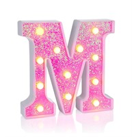 ($37) Foaky LED Letter Lights Sign Light Up Pink