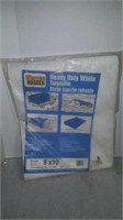 Heavy duty white tarpaulin 8'×10'