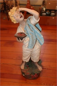 Cherry Boy plaster chalkware statue 27.5" tall