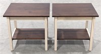 (2) Maple Side Tables In Rich Tobacco and Sand