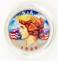 Coin 1922(P) Colorized Peace Dollar-BU