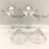 4 Libbey Vina 8 oz Clear Martini Glasses