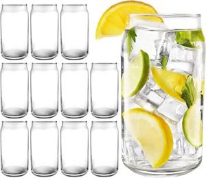 12pcs 16 oz Can Shaped Glass Cups