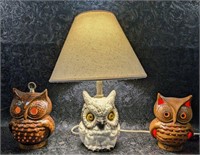 Vintage Ceramic Owl Lights