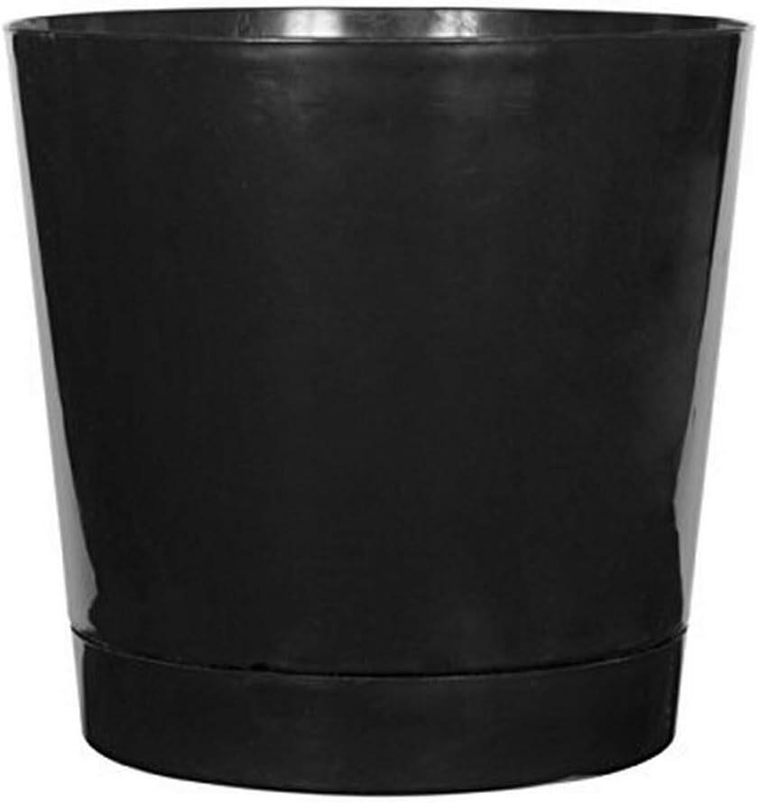 Glossy Black Cylinder Pot  12-Inch (10128)