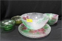 11 GLASS SERVING BOWLS AND PLATES