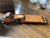Early toy truck w/  flat bed trailer