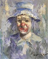 LUZIANO IMPASTO PAINTING OF CLOWN