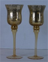 Long Stem Mercury Look Glass Candleholders