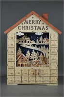 Highly Carved Wooden Light-up Advent Calendar