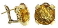 14kt Gold Italian 14.00 ct Citrine Earrings