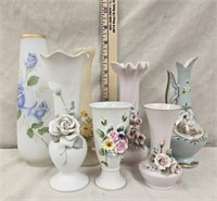 Vintage Fenton/Lefton China Bud Vases