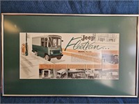 14"x23" FRAMED JEEP FLEETVAN PICTURES/ADVERT