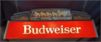 Vtg Budweiser Plastic Lighted Sign-Clydesdale Team