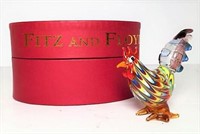 Fitz & Floyd Glass Blown Rooster in Box
