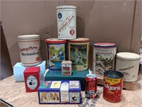 Vintage tins, Campfire marshmallows,  Cracker