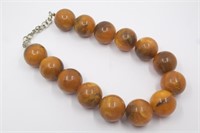 VINTAGE ORANGE CELLULOID BEAD NECKLACE