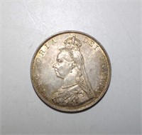 Queen Victoria 1887 crown silver coin