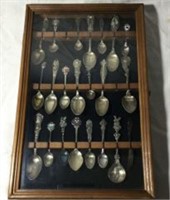 Souvenir Spoon Collection in Shadowbox