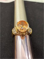 Gold Imperial Topaz Ring, Sz 7
