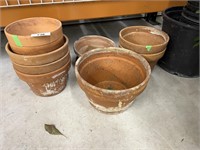 Large Quantity of Clay Pots & Saucers