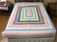 Handmade Quilt #34 Multi-color Plaid Rectangle