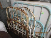 GROUP OF 3 SETS OF ANTIQUE METAL HEADBOARDS AND