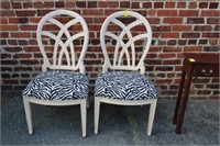 Pair of Side Chairs w/ zebra fabric