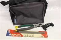 Pliers, Centre Finder, NEW File With Tool bag lot